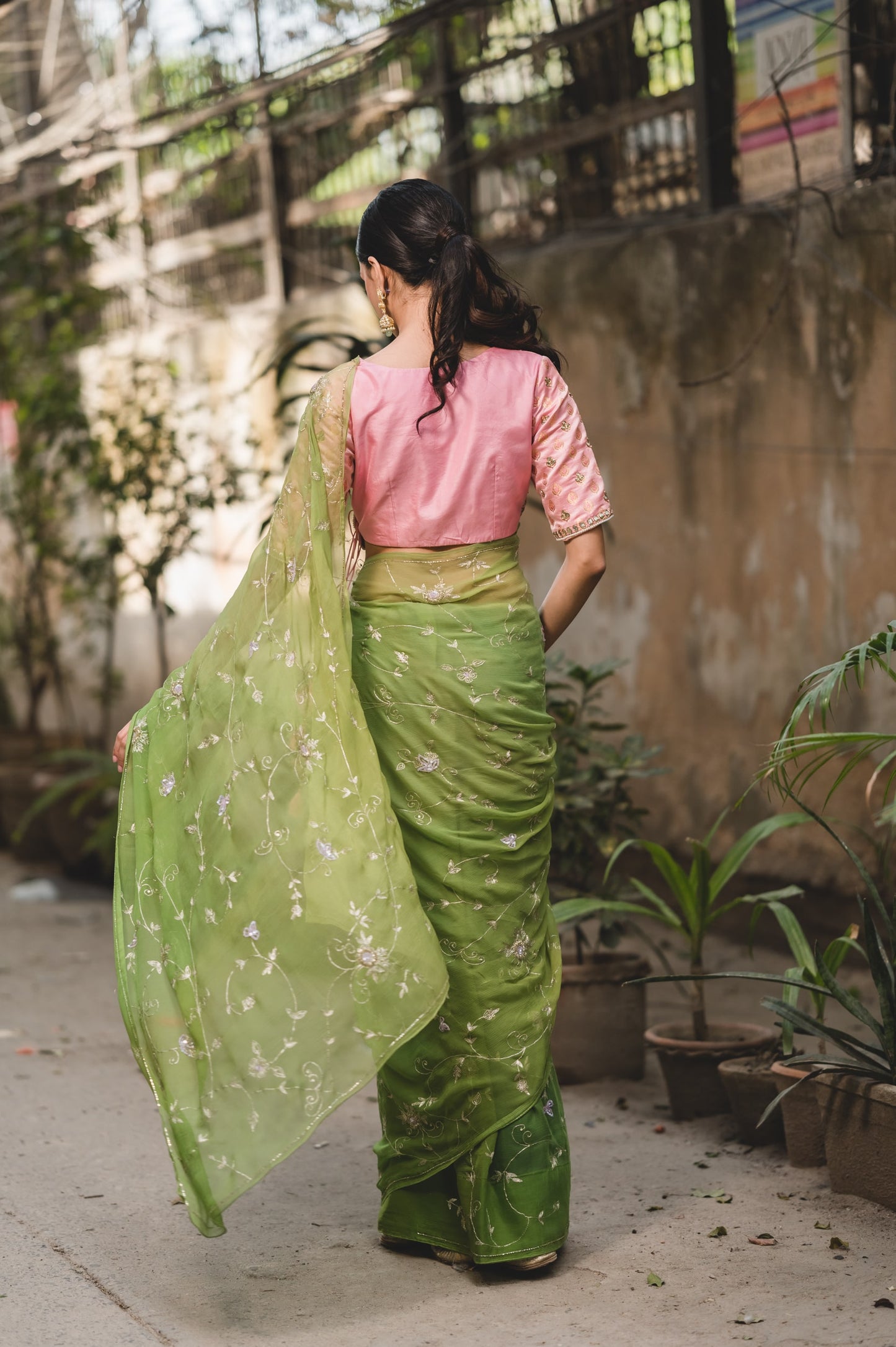 Light Green Chiffon Saree